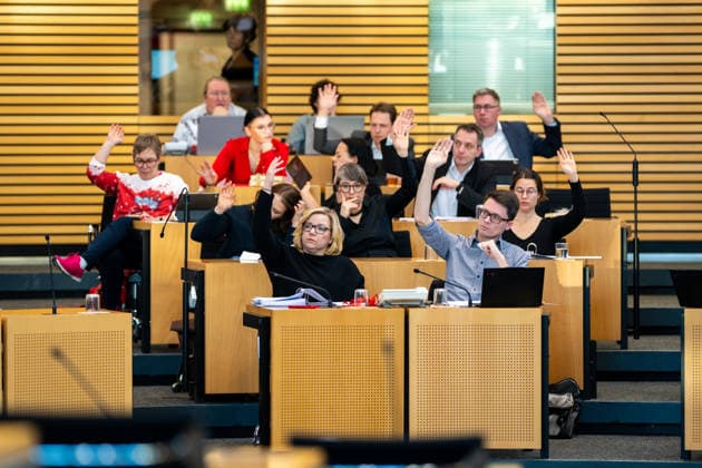 33. PLENARSITZUNG DES THÜRINGER LANDTAGS 18 12 2025 - Erfurt: Die Fraktion DIE LINKE im Thüringer Landtag in der 33. Plenarsitzung des Thüringer Landtags am 18. Dezember 2025. _________________ *** 33 PLENARY SESSION OF THE THURINGIAN STATE PARLIAMENT 18 12 2025 Erfurt The DIE LINKE parliamentary group in the Thuringian State Parliament at the 33rd plenary session of the Thuringian State Parliament on December 18, 2025