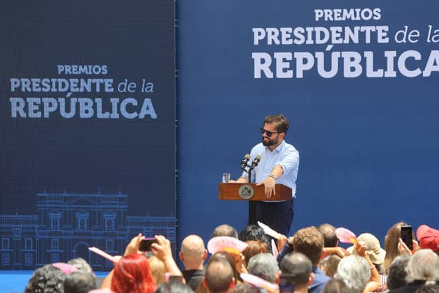 Santiago, December 18, 2025 President Gabriel Boric leads the award ceremony of the President of the Republic Awards for National Music and Performing Arts 2025 Jonnathan Oyarzun Aton Chile, Santiago Chile Aton 1113040  Copyright: JONNATHANxOYARZUN ATONxCHILE