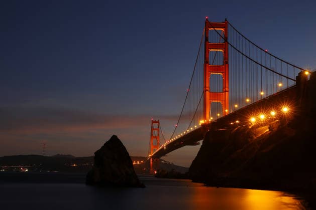Sunset in San Francisco SAN FRANCISCO, USA - NOVEMBER 04: A view of Golden Gate Bridge is seen during sunset in San Francisco, California, United States on November 04, 2018. California United States. Editorial use only. Please get in touch for any other usage.  Copyright: x2025xAnadoluxTayfunxCoÅükunx
