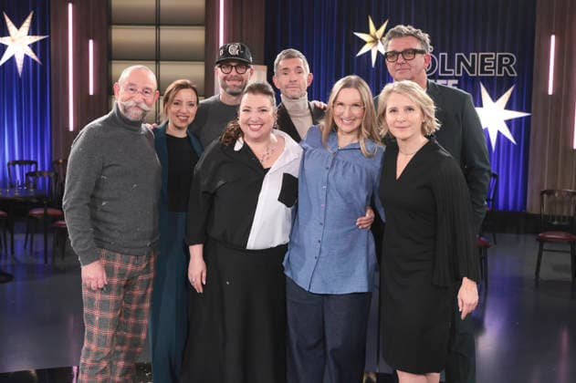 Horst Lichter, Carina Raddatz, Mark Forster, Meltem Kaptan, Micky Beisenherz, Franca Cerutti, Hans Sigl und Susan Link bei der Aufzeichnung der WDR-Talkshow Kölner Treff im WDR Studio BS 3. Köln, 18.12.2025