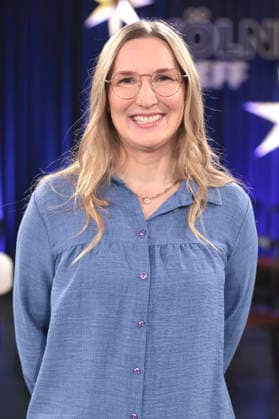 Franca Cerutti bei der Aufzeichnung der WDR-Talkshow Kölner Treff im WDR Studio BS 3. Köln, 18.12.2025