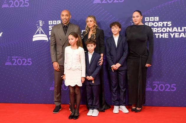 BBC Sports Personality of the Year Arrivals Red Carpet arrivals at Studio 10, Media City in Manchester ahead of the BBC Sports Personality of the Year 2025 Awards Featuring: Thierry Henry, Andrea Rajacic Where: Manchester, United Kingdom When: 18 Dec 2025 Credit: Graham Finney WENN Manchester United Kingdom Copyright: xWENNx wenn40849487 x wenn40849487