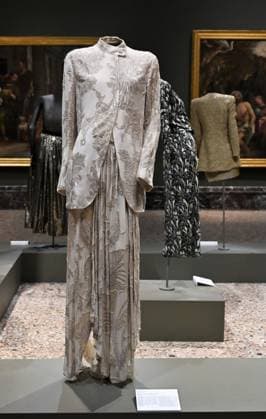 Milan, Italy Giorgio Armani.Milan, for love on display at the Pinacoteca di Brera for the first time an exhibition dedicated to the stylistic journey of Giorgio Armani welcoming a selection of clothes in its prestigious rooms a union of fashion and art In the photo: Giorgio Armani s clothes on display  Copyright: xNickxZonnax xipa-agency.netx xNickxZonnax IPA_Agency_IPA69325515