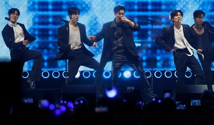 Monsta X performs at the Y100 s iHeartRadio Jingle Ball 2025 show at the Kaseya Center in Miami, Florida, on Saturday, December 20, 2025.  MIA20251220107 GARYxIxROTHSTEIN