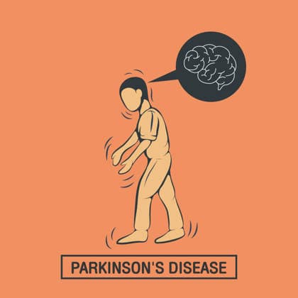 Parkinson s Disease Icon A stylized icon representing Parkinson™s disease, featuring a human figure in a characteristic posture. Ideal for medical or health-related applications. Copyright: xmacLifethaix