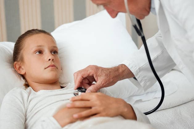 Child, exam and sick in bed with doctor for breathing, lungs or heartbeat consultation check in house. Home, stethoscope and girl with pediatrician and tool in bedroom with disease or viral infection Child, exam and sick in bed with doctor for breathing, lungs or heartbeat consultation check in house. Home, stethoscope and girl with pediatrician and tool in bedroom with disease or viral infection., model released, , property released, , 61771204.jpg RECORD DATE NOT STATED