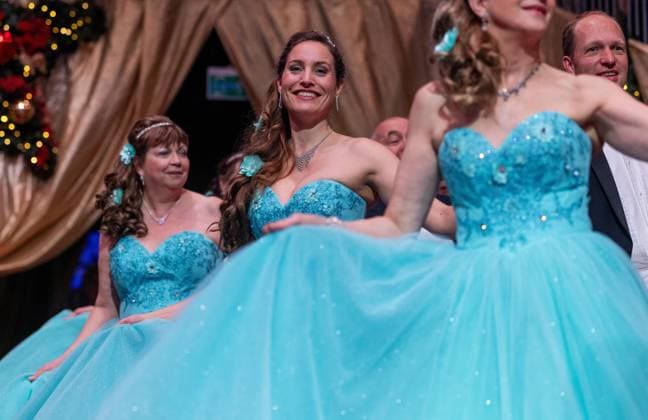 MAASTRICHT Dancers perform during the last of AndrÃ Rieu s six Christmas concerts at the MECC. Rieu is accompanied by his Johann Strauss Orchestra, soloists, dancers, and skaters. ANP IRIS VAN DEN BROEK netherlands out - belgium out  Copyright: xx x545530631x originalFilename: 545530631.jpg