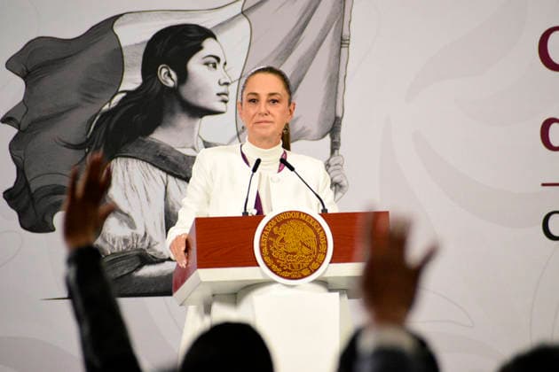 Mexican President Claudia Sheinbaum Pardo speaks during a press conference at the National Palace. on December 22, 2025, in Mexico City, Mexico. Mexico City Mexico - ZUMAe321 20251222_zia_e321_001 Copyright: xLuisxBarronx