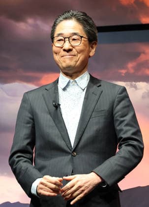 December 23, 2025, Tokyo, Japan - Japanese electronics maker Sharp s notebook computer brand Dynabook president Kiyofumi Kakudo announces actor Takumi Kitamura is named as the brand ambassador of the Dynabook in Tokyo on Tuesday, December 23, 2025. (photo by Yoshio Tsunoda AFLO)  aflo_314375164