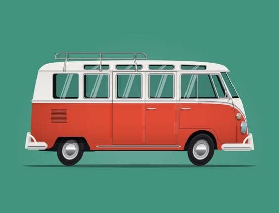 Retro Vintage Camper Van A charming illustration of a classic, vintage camper van. Perfect for travel and adventure. Copyright: xdickcraftx