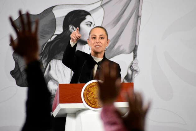 Mexico™s President Claudia Sheinbaum Holds News Conference Mexican President Claudia Sheinbaum Pardo speaks during a press conference at the National Palace. on December 23, 2025, in Mexico City, Mexico. (Photo by Luis Barron Eyepix Group) Copyright: xLuisxBarronx xEyepixxGroupx LB_23122025_174260