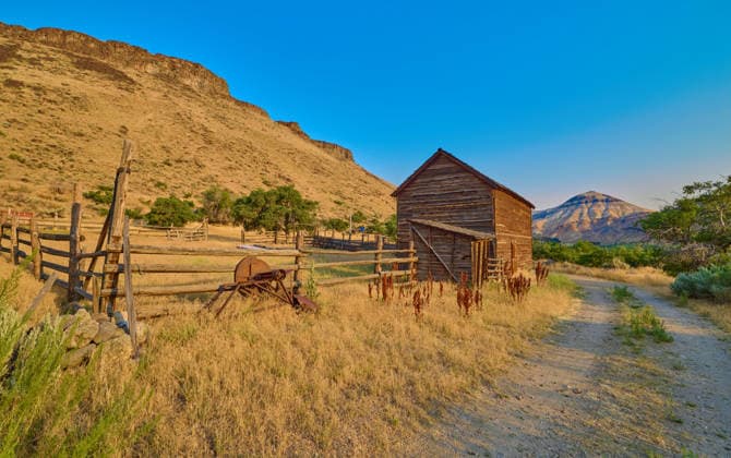 Old Barn and Corral at Birch Creek Ranch, Oregon. Old Barn and Corral at Birch Creek Ranch, Oregon., 62415540.jpg RECORD DATE NOT STATED