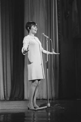 Moscow, USSR. French singer Mireille Mathieu performs in the Moscow State Variety Theatre as the French Music Hall tours in USSR. Valentin Mastyukov TASS  32427944