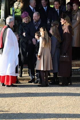 . 25 12 2025. Sandringham , United Kingdom. UK Royals led by King Charles III and Queen Camilla , at the Christmas Day church service at Sandringham, United Kingdom,  xStephenxLockx xi-Imagesx IIM-26475-0037
