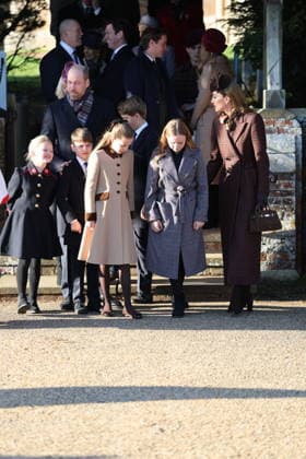 . 25 12 2025. Sandringham , United Kingdom. UK Royals led by King Charles III and Queen Camilla , at the Christmas Day church service at Sandringham, United Kingdom,  xStephenxLockx xi-Imagesx IIM-26475-0038