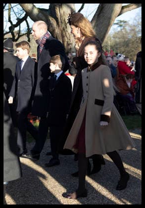 . 25 12 2025. Sandringham , United Kingdom. Prince William, Kate Middleton, Prince George, Princess Charlotte and Prince Louis arriving at the Christmas Day church service at Sandringham, United Kingdom,  xStephenxLockx xi-Imagesx IIM-26475-0062