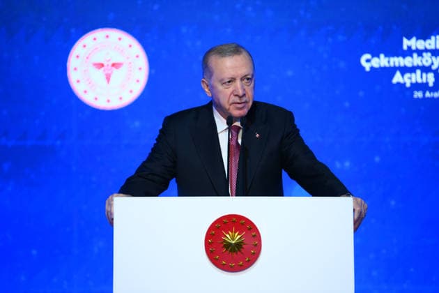 Turkish President Recep Tayyip Erdogan ISTANBUL, TURKIYE - DECEMBER 26: Turkish President Recep Tayyip Erdogan makes a speech during the Opening Ceremony of Medistate Cekmekoy Hospital in Istanbul, Turkiye on December 26, 2025. Arif Hudaverdi Yaman Anadolu Istanbul Turkey. Editorial use only. Please get in touch for any other usage.  Copyright: x2025xAnadoluxArifxHudaverdixYamanx