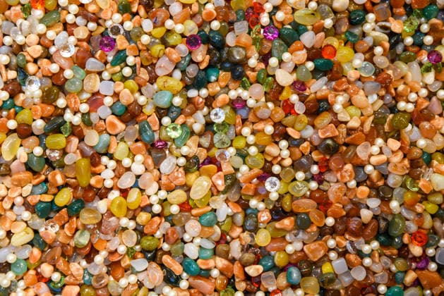Colorful background of assorted polished gemstones, pearls, and crystals. Bright, vibrant texture of mixed natural stones and beads in various shapes and colors, ideal for abstract backdrop Colorful background of assorted polished gemstones, pearls, and crystals. Bright, vibrant texture of mixed natural stones and beads in various shapes and colors, ideal for abstract backdrop, 96814884.jpg RECORD DATE NOT STATED