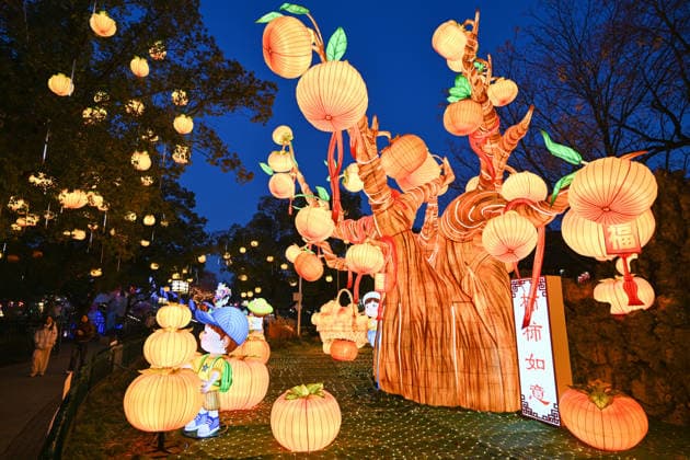 Festive Lantern Exhibited in Nanjing NANJING, CHINA - DECEMBER 26, 2025 - Tourists enjoy festive lanterns in Bailuzhou Park in Nanjing, Jiangsu Province, China on December 26, 2025. Nanjing Jiangsu China  Copyright: xCFOTOx i1766799766430