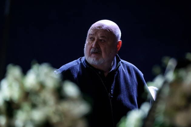 RUSSIA, MOSCOW - DECEMBER 29, 2025: Et Cetera Theatre artistic director Alexander Kalyagin at a farewell ceremony for actress Vera Alentova at the Moscow Pushkin Drama Theatre. Alisa Kulikova TASS  86784262