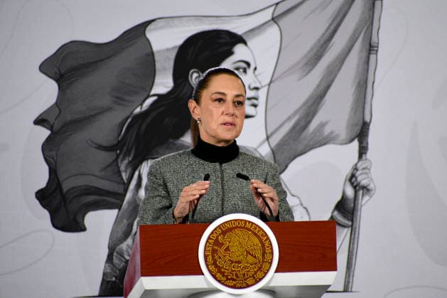 Mexican President Claudia Sheinbaum Pardo speaks during a press conference at the National Palace. on December 29, 2025, in Mexico City, Mexico. Mexico City Mexico - ZUMAe321 20251229_zia_e321_004 Copyright: xLuisxBarronx