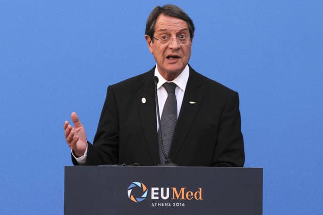 EUMed Summit in Athens ATHENS, GREECE - SEPTEMBER 09: Greek Cypriot Leader Nikos Anastasiadis delivers a speech during a press conference after the Euro-Mediterranean Summit at Zappeion Palace in Athens, Greece on September 09, 2016. Atina Greece. Editorial use only. Please get in touch for any other usage.  Copyright: x2025xAnadoluxAyhanxMehmetx