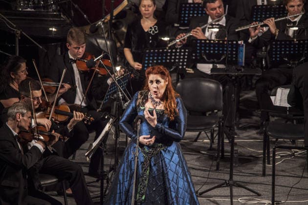 El-Jem International Festival of Symphonic Music in Tunisia TUNIS, TUNISIA - JULY 10 : Italian coloratura mezzo-soprano opera singer Cecilia Bartoli performs with National Radio Company (NRCU) of Ukraine Symphony Orchestra during the El-Jem International Festival of Symphonic Music in Tunis, Tunisia on July 10, 2016. Tunis Tunisia. Editorial use only. Please get in touch for any other usage.  Copyright: x2025xAnadoluxNacerxTalelx