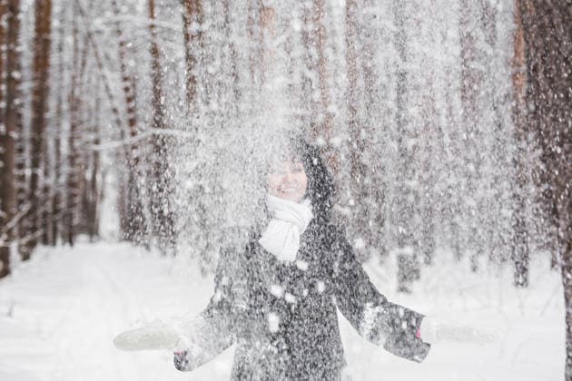 Girl playing with snow in park Girl playing with snow in the park, model released, , 97813392.jpg RECORD DATE NOT STATED