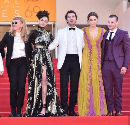 69th Cannes Film Festival - From The Land Of The Moon (Mal De Pierres) CANNES, FRANCE - MAY 15: US actress Riley Keough (2nd R) and US actor Shia LaBeouf (C) leave after the screening of the film American Honey at the 69th international film festival in Cannes on May 15, 2016. Provence-Alpes-Cote d Azur France. Editorial use only. Please get in touch for any other usage.  Copyright: x2025xAnadoluxMustafaxYalcÄ±nx