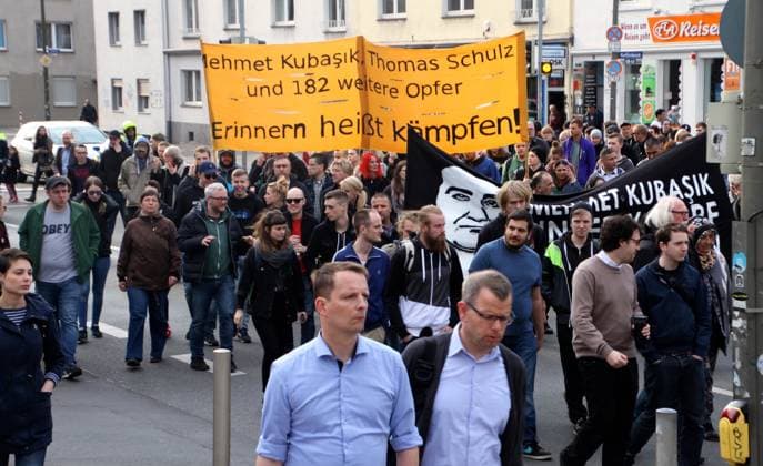 10th death anniversary of the NSU s Turkish victim in Dortmund DORTMUND, GERMANY - APRIL 04: People gather to mark the 10th death anniversary of the Turkish rooted Mehmet Kubasik, killed by NSU terrorists in Dortmund, Germany on April 04, 2016. Neo-Nazi racist terrorist group, National Socialist Underground (NSU) killed eight Turkish immigrants, a Greek worker and a German policewoman between 2000 and 2007, all apparently without arousing the suspicions of the German police or its intelligence services. Cologne Nordrhein-Westfalen. Editorial use only. Please get in touch for any other usage.  Copyright: x2025xAnadoluxMesutxZeyrekx