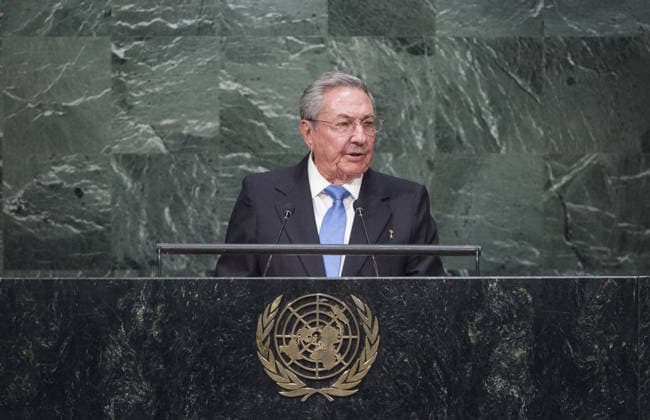 Leaders Summit on Peacekeeping NEW YORK, NY - SEPTEMBER 28 : Cuba s President Raul Castro speaks during the Leaders Summit on Peacekeeping within the 70th session of the United Nations General Assembly at the U.N. headquarters in New York on September 28, 2015. New York United States. Editorial use only. Please get in touch for any other usage.  Copyright: x2025xAnadoluxUNxPhoto AmandaxVoisard poolx