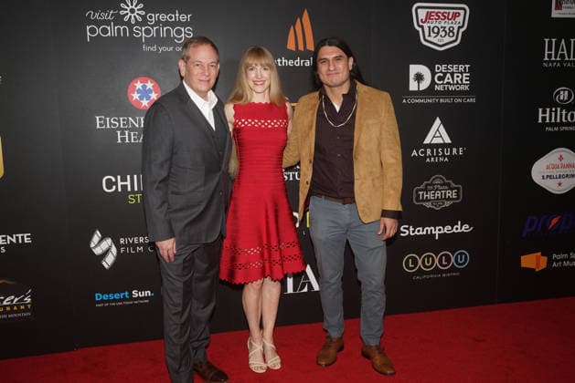 January 2, 2026, Palm Springs, California, USA: JASON SKLAVER, TAWNEY SKLAVER, and ELI SANTANA ( Ramona and the Ballad of Juan Diego ), arrive on the red carpet for the Opening Night screening of Calle Malaga Palm Springs USA - ZUMAp226 20260102_zep_p226_008 Copyright: xPatrickxPerezx