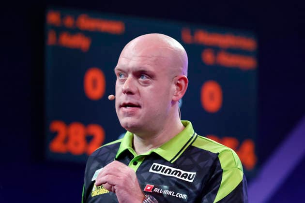 Profi-Dartspieler Michael van Gerwen (Mighty Mike) bei der Pro7 Promi-Darts-WM 2026 im Maritim Hotel Bonn. Bonn, 04.01.2026 NRW Deutschland Copyright: xChristophxHardtx