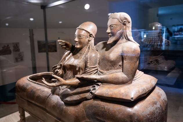 **NO WEB OR NEWSPAPERS ONLY FOR ITALY** Restoration of the Sarcophagus of the Etruscan Spouses at the National Etruscan Museum of Villa Giulia  Copyright: xRomax xipa-agency.netx xRomax IPA_Agency_IPA69712483