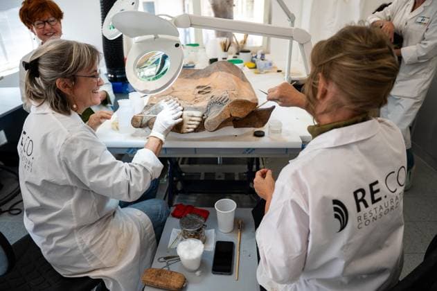 **NO WEB OR NEWSPAPERS ONLY FOR ITALY** Restoration of the Sarcophagus of the Etruscan Spouses at the National Etruscan Museum of Villa Giulia  Copyright: xRomax xipa-agency.netx xRomax IPA_Agency_IPA69712498