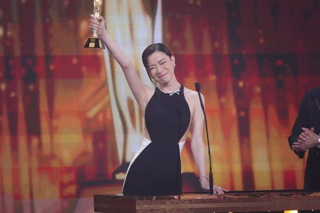MACAO, CHINA - JANUARY 04: Actress Charmaine Sheh Sze-man wins the Best Actress award for the fourth time at the TVB Anniversary Awards 2025 on January 4, 2026 in Macao, China.  Copyright: xVCGx 111613292523