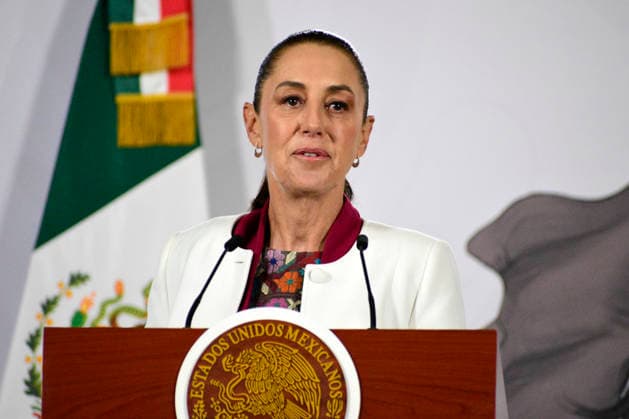 Mexico™s President Claudia Sheinbaum Holds Briefing About Nicolas Maduro Mexico™s President Claudia Sheinbaum Pardo, speaks about the arrest of President Nicolas Maduro by US forces in a military operation for conspiracy to commit narcoterrorism during a news conference at National Palace. on January 5, 2026 in Mexico City, Mexico. (Photo by Luis Barron Eyepix Group) Copyright: xLuisxBarronx xEyepixxGroupx LB_05012026_174506