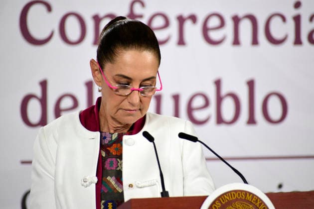 Mexico™s President Claudia Sheinbaum Holds Briefing About Nicolas Maduro Mexico™s President Claudia Sheinbaum Pardo, speaks about the arrest of President Nicolas Maduro by US forces in a military operation for conspiracy to commit narcoterrorism during a news conference at National Palace. on January 5, 2026 in Mexico City, Mexico. (Photo by Luis Barron Eyepix Group) Copyright: xLuisxBarronx xEyepixxGroupx LB_05012026_174509