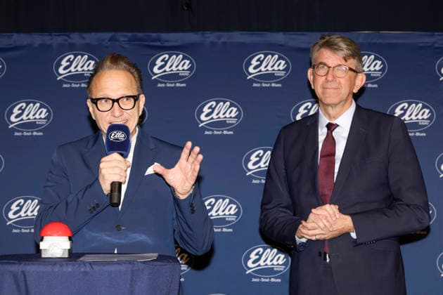 Ella Radio - Jazz, Soul und Blues , Programmstart in Berlin und Potsdam, 05.01.2026 Senderchef Oliver Dunk und der Beauftragte der Bundesregierung für Kultur und Medien (BKM) Dr. Wolfram Weimer drücken um 12:00 Uhr den roten Knopf und Ella geht auf Sendung. 05.01.2026 im Zig Zag Jazz Club Berlin Zig Zag Jazz Club Berlin Germany Copyright: xBrigittexDummerx