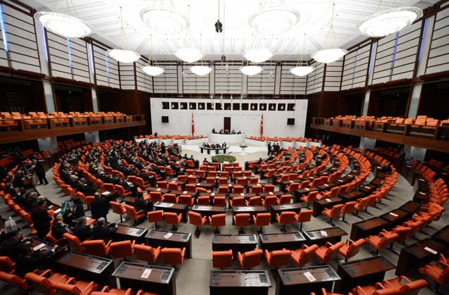 General assembly of the Turkish parliament ANKARA, TURKEY - MARCH 19: Grand National Assembly of Turkey (TBMM) assemble for an extraordinary session to debate charges against four former ministers on March 19, 2014, Ankara, Turkey. Ankara Turkey. Editorial use only. Please get in touch for any other usage.  Copyright: x2025xAnadoluxVolkanxFuruncux