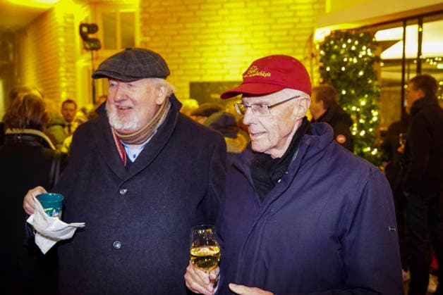 cntv: Eugen Block und Professor Hans-Werner Funke Konzert Veranstalter beim Neujahrsempfangs Punsch unterm Dach 2026 im Hotel Grand Elysee Hamburg Deutschland