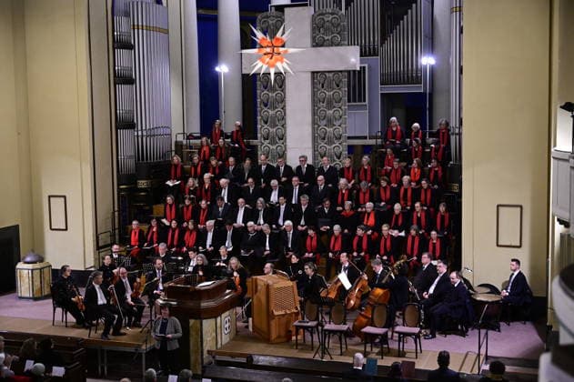 Johann Sebastian Bach Weihnachtsoratorium Kantaten 4 bis 6, Bachchor Görlitz, Neue Lausitzer Philharmonie, Leitung KMD Reinhard Seeliger, Orgel: Katy von Ramin, Solisten: Liudmila Lokaichuk, Annekathrin Laabs, Timo Rößner, Christian Henneberg, Mareike Riechen, Kreuzkirche. Görlitz, 05.01.2026 Copyright: xMatthiasxWehnertx