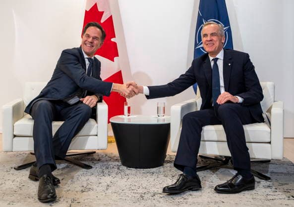 January 6, 2026, Paris, FRANCE: Prime Minister Mark Carney, right, takes part in a bilateral meeting with North Atlantic Treaty Organization Secretary General Mark Rutte at the Canadian Embassy in Paris, France on Tuesday, Jan. 6, 2026. Paris FRANCE  - ZUMAc35_ 20260106_zaf_c35_012 Copyright: xChristinnexMuschix
