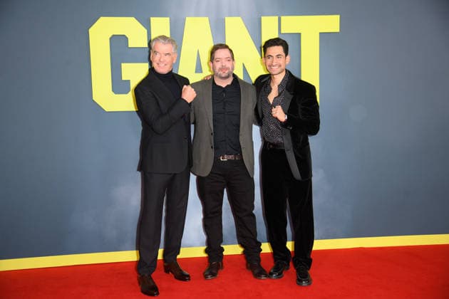 Giant UK Gala Screening Arrivals at Picturehouse Central, London, UK - 7 January 2026 (L-R) - Pierce Brosnan, Director Rowan Athale and Amir El-Masry attends The Giant UK Gala Screening at Picturehouse Central, London, England, UK on Wednesday 7 January, 2026., Credit:Justin Ng Avalon UK, England, London, Picturehouse Central Copyright: xJustinxNgx xAvalonx 1064088767