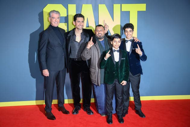 Giant UK Gala Screening Arrivals at Picturehouse Central, London, UK - 7 January 2026 (L-R) - Pierce Brosnan, Amir El-Masry, Naseem Hamed aka Prince Naseem, Ghaith Saleh and Ali Saleh attends The Giant UK Gala Screening at Picturehouse Central, London, England, UK on Wednesday 7 January, 2026., Credit:Justin Ng Avalon UK, England, London, Picturehouse Central Copyright: xJustinxNgx xAvalonx 1064088918