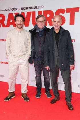 Fahri Yardim, Hape Kerkeling, Christoph Maria Herbst bei der Weltpremiere des Kinofilms EXTRAWURST im Lichtburg Kino in Essen am 07.01.2026