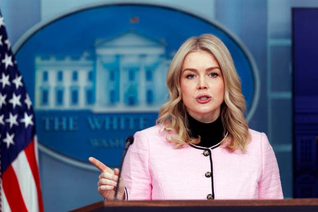 White House Press Secretary Karoline Leavitt during a press briefing in the James S Brady Press Briefing Room of the White House in Washington, DC, USA, 07 January 2026. The US government has released updated dietary guidelines for Americans. Copyright: xWillxOliverx xPoolxviaxCNPx MediaPunchx