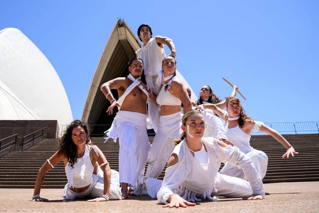 SYDNEY FESTIVAL 2026 OPENING DAY, Dancers perform an excerpt from First Nations work Garabari, in Sydney, Thursday, January 8, 2026. Sydney Festival marks its 50th year by transforming the city with a program of performance, music and public gathering across Sydney. ( NO ARCHIVING SYDNEY NEW SOUTH WALES AUSTRALIA  Copyright: xBIANCAxDExMARCHIx 20260108135484846320