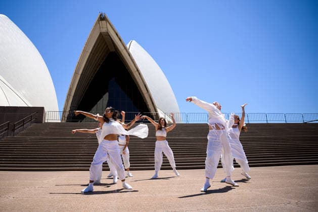SYDNEY FESTIVAL 2026 OPENING DAY, Dancers perform an excerpt from First Nations work Garabari at the Sydney Opera House, in Sydney, Thursday, January 8, 2026. Sydney Festival marks its 50th year by transforming the city with a program of performance, music and public gathering across Sydney. ( NO ARCHIVING SYDNEY NEW SOUTH WALES AUSTRALIA  Copyright: xBIANCAxDExMARCHIx 20260108151668524864