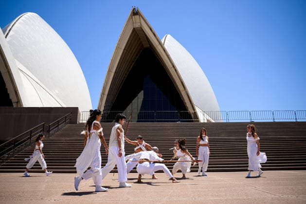 SYDNEY FESTIVAL 2026 OPENING DAY, Dancers perform an excerpt from First Nations work Garabari, in Sydney, Thursday, January 8, 2026. Sydney Festival marks its 50th year by transforming the city with a program of performance, music and public gathering across Sydney. ( NO ARCHIVING SYDNEY NEW SOUTH WALES AUSTRALIA  Copyright: xBIANCAxDExMARCHIx 20260108192386926879